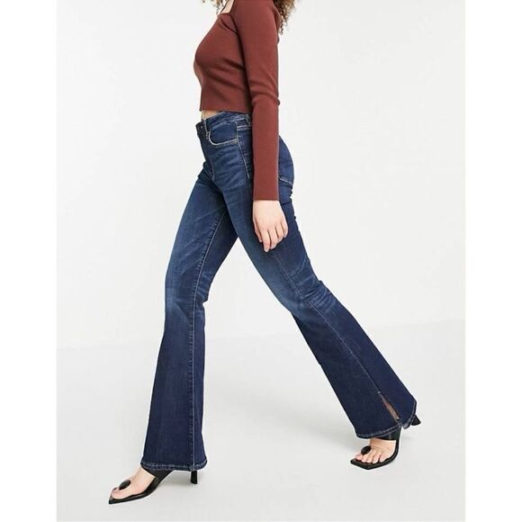 American Eagle next level stretch super high rise flare jeans with slit at ankle - Picture 4 of 12
